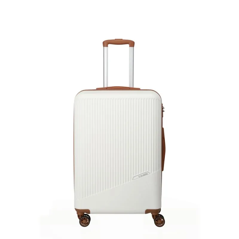 Travelite BALI Trolley mit 4 Rollen Größe M - Weiss\/Cognac