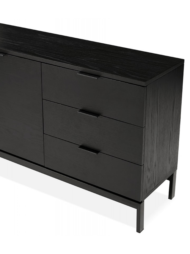 KADIMA DESIGN Sideboard Anrichte Schwarz Holz 160cm | Minimalistisches Design in Schwarz günstig kaufen onesize