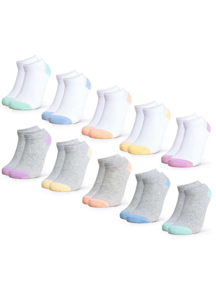 Occulto 10er Pack Sneaker Socken Piccolo in Weiß-Grau günstig kaufen