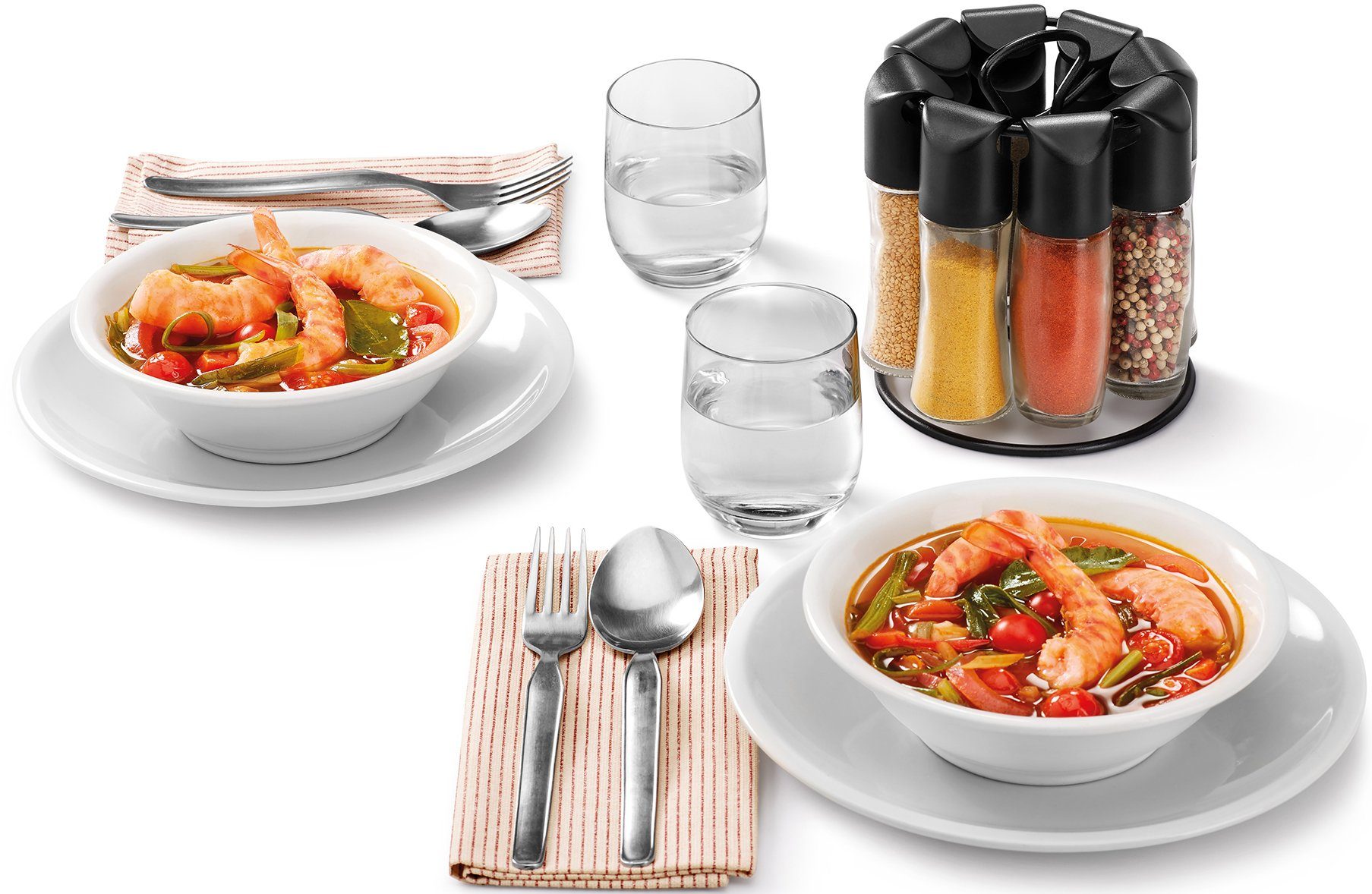 Metaltex Gewürzkarussell Spice-8, (Set), inkl. 16 austauschbaren Streueinsätzen + 12 selbstklebenden Etiketten