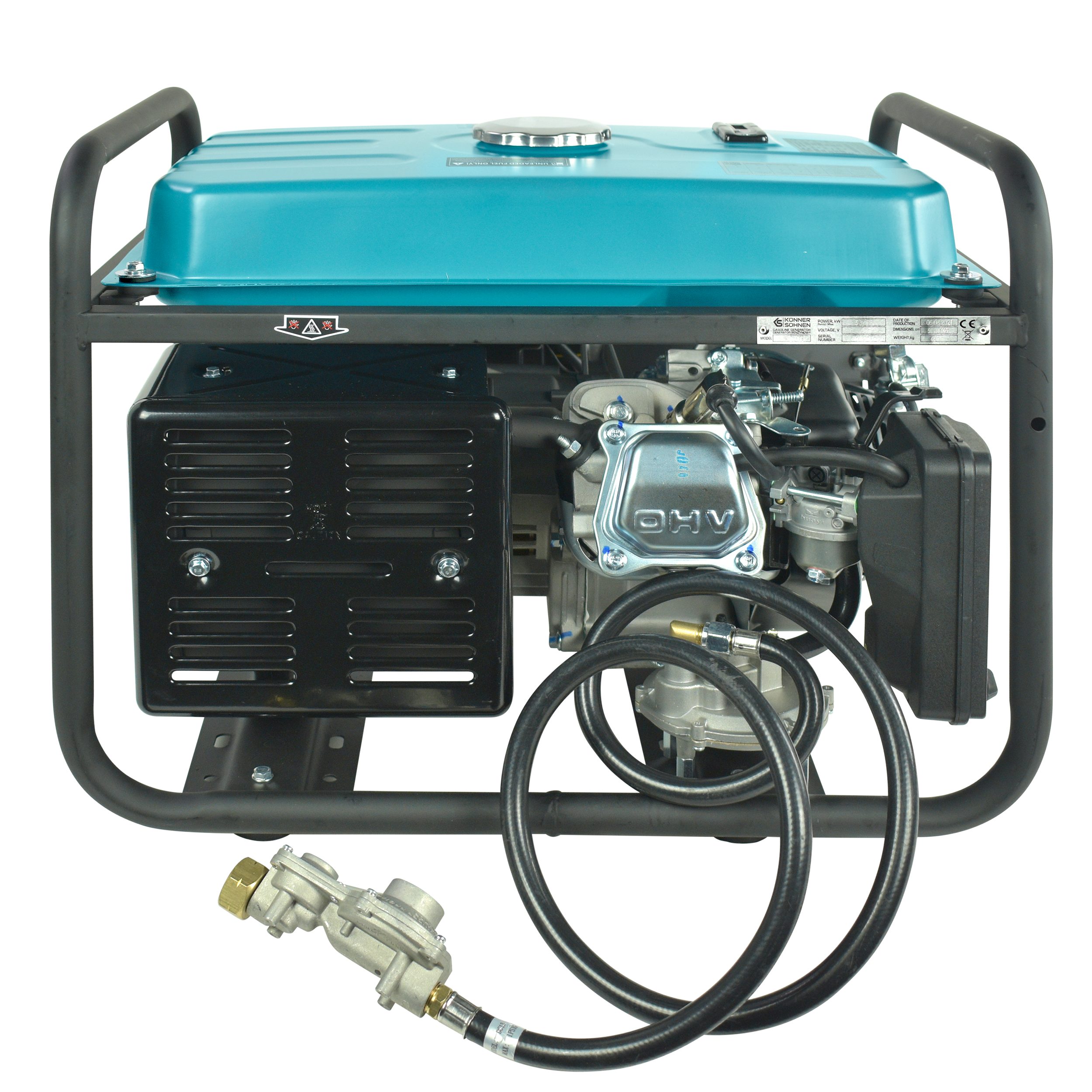 Könner & Söhnen Stromerzeuger KS 7000E G, 5,50 in kW, (4-Takt, Kupfer,Steckdosen 1x16A (230V),1x32A (230V), 1-tlg., E-Start, Automatischer Spannungsregler), Automatischer Spannungsregler, Anzeige (Volt, Hz)