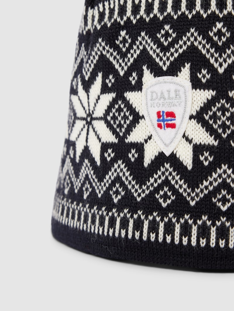 Beanie mit Allover-Muster Modell 'GARMISCH' in schwarz