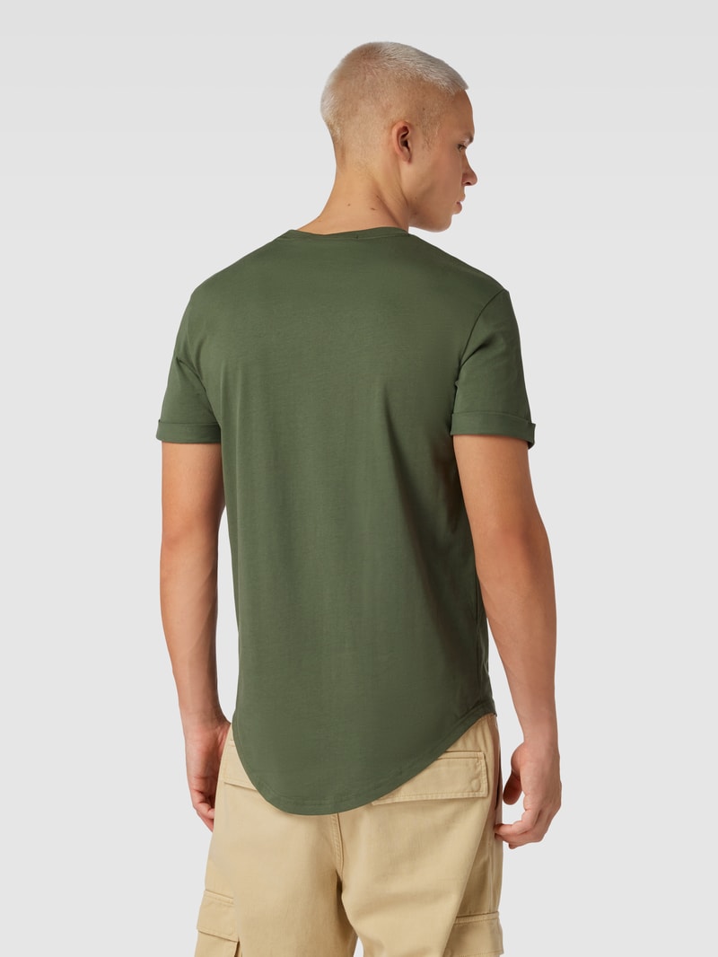 T-Shirt mit Label-Badge in olivgrün