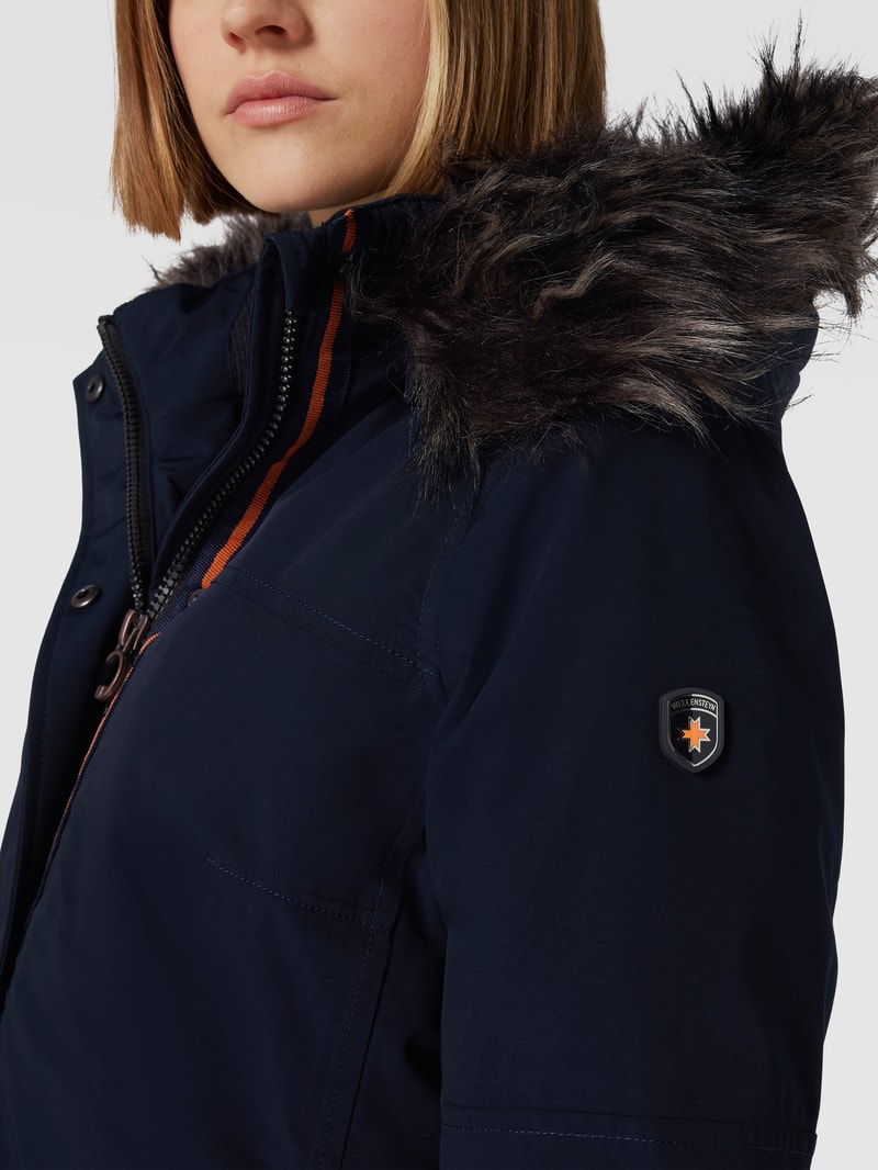 Funktionsjacke mit abnehmbarem Webpelz im Modell 'Wolkenlos 878' in marineblau