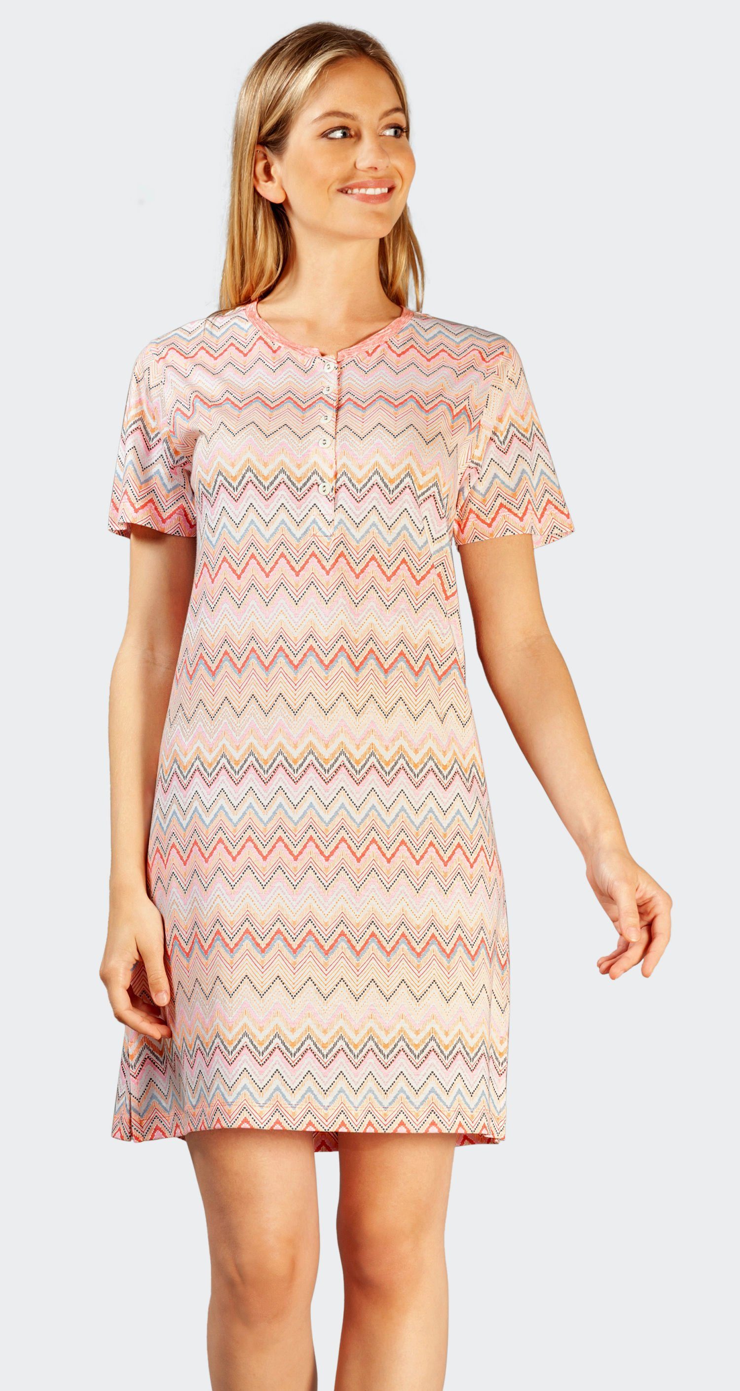 Hajo Nachthemd Damen Nachthemd mit kurzem Arm (1-tlg) Sommerfarben