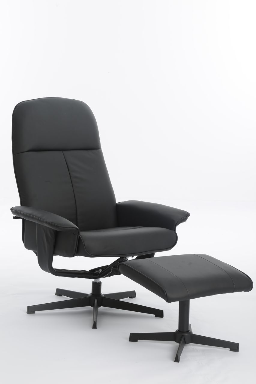 Happy Home Happy Home Relaxsessel mit Hocker HWP58-SCH schwarz