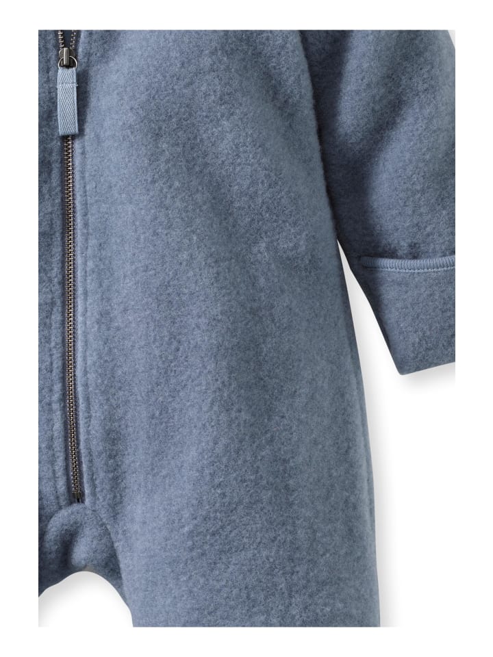 Hessnatur Wollfleece Overall in mittelblau günstig kaufen