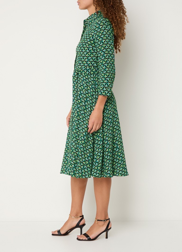 Vestido túnica midi estampado Alex de Hobbs con cinturón de lazo.