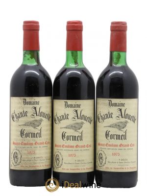 Saint-Émilion Grand Cru Château Chante Alouette Cormeil 1975 - Lot de 3 Bouteilles