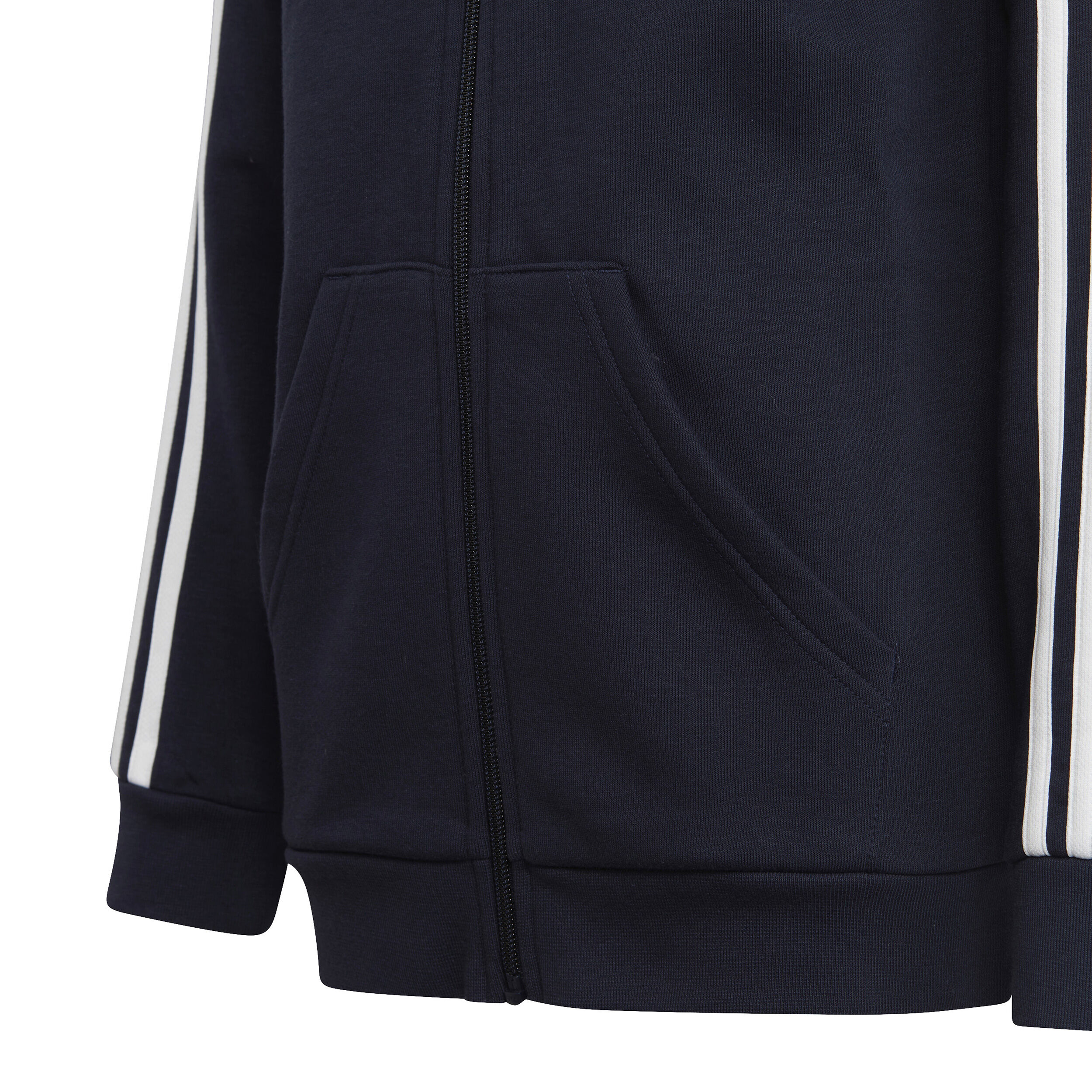 3-Stripes Fleece Full-Zip Sweatjacke Jungen - Dunkelblau, Weiß