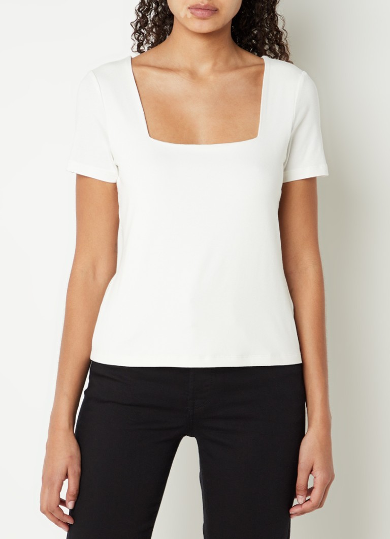 LKBennett Tasha top with rectangular neckline