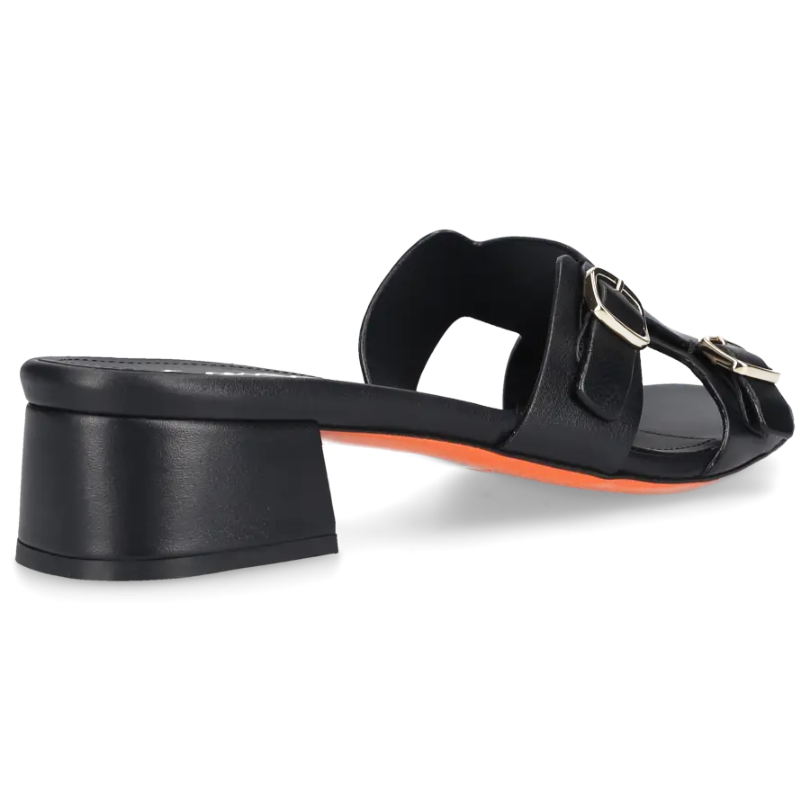 Santoni - Pantoletten 70987 Kalbsleder - schwarz