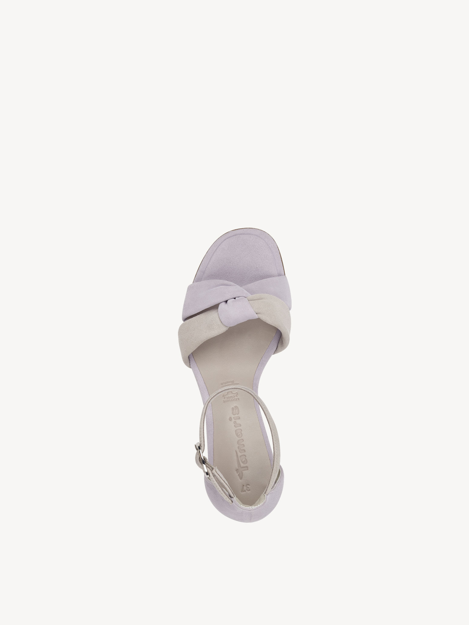 Sandale à talon en cuir - mauve