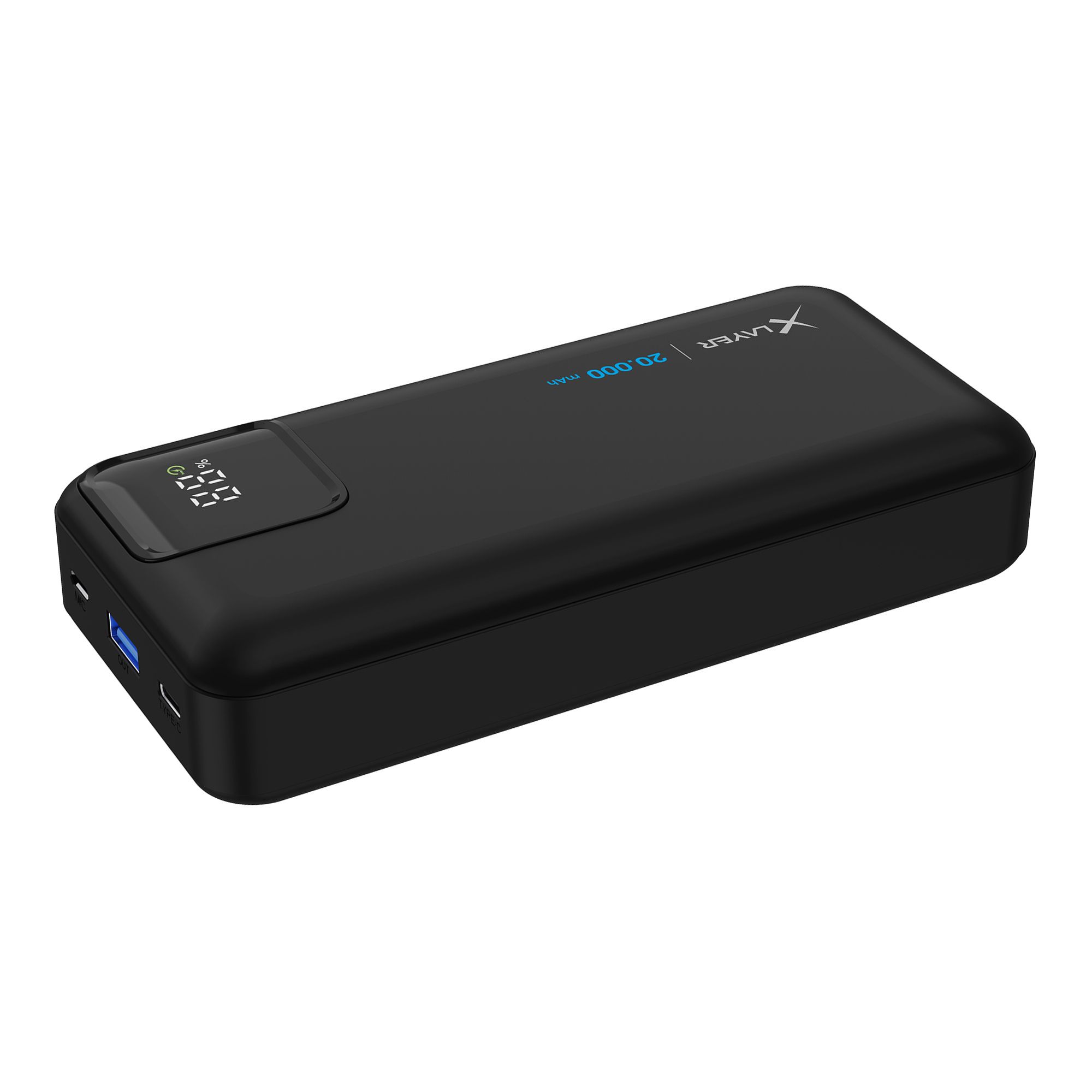 XLayer 20.000 mAh Powerbank mit 2 Kabel