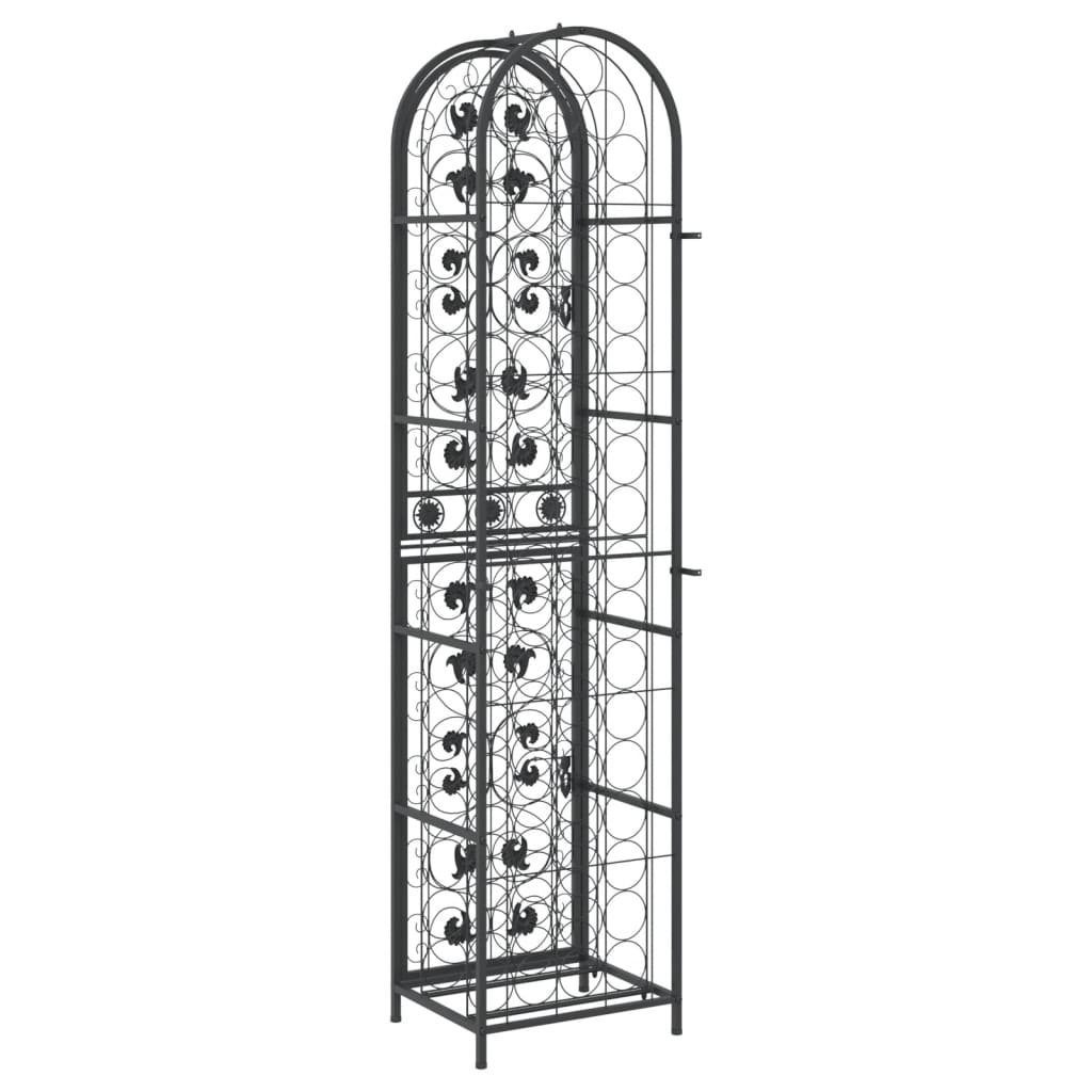 vidaXL Weinregal Weinregal für 73 Flaschen Schwarz 45x36x200 cm Schmiedeeisen