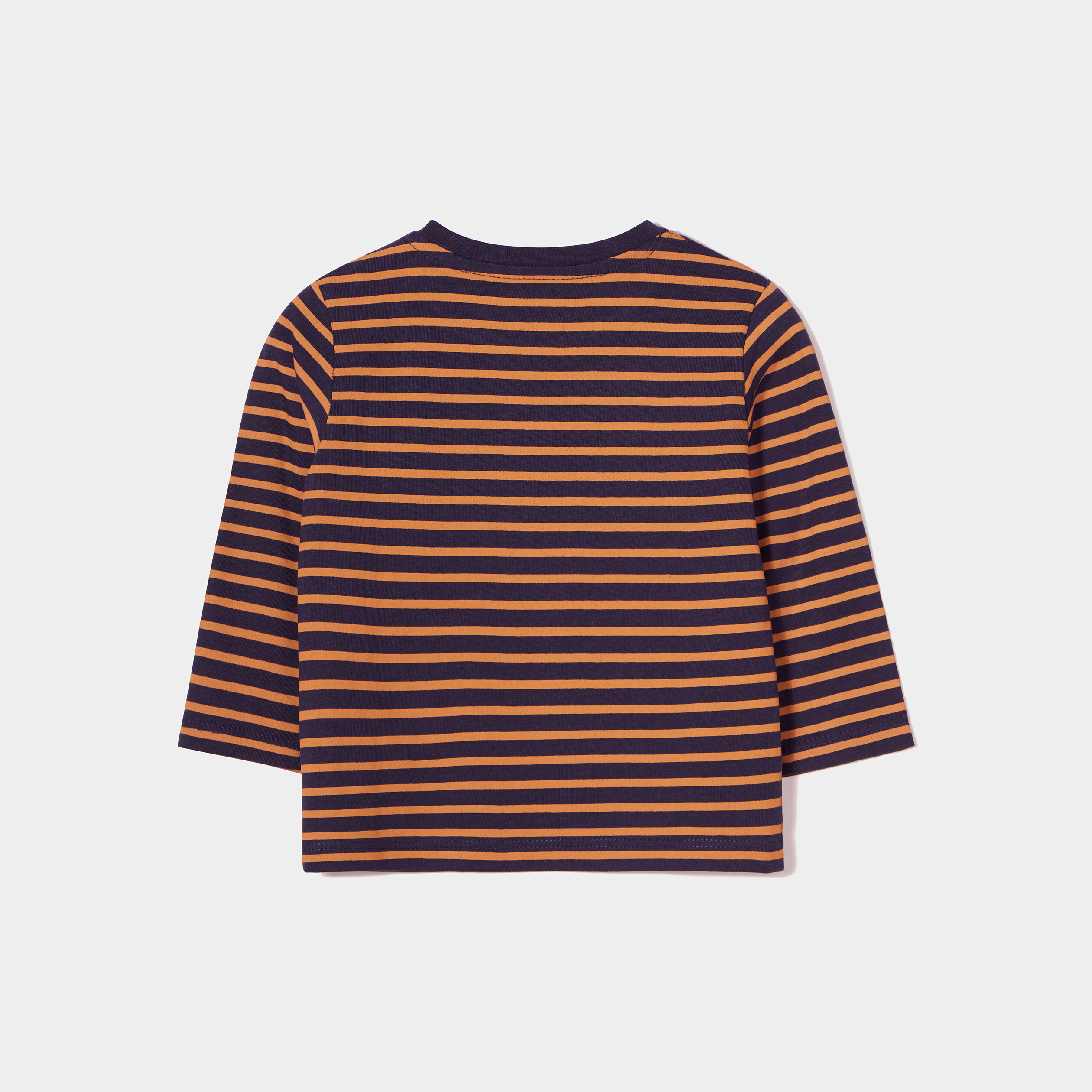 T-shirt épaule boutonnée manches longues bleu marine bébé garçon | La Halle