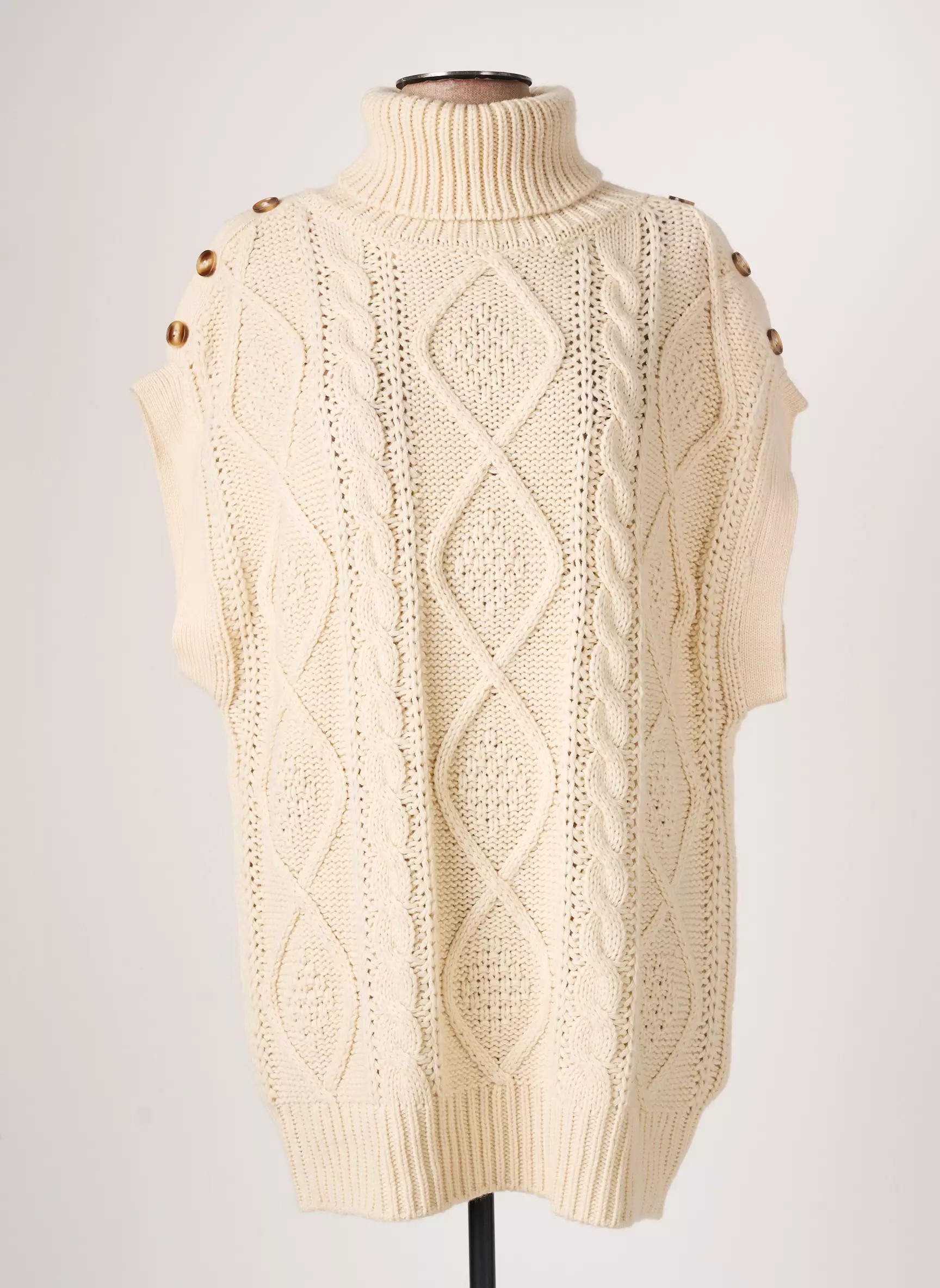 Ichi Pull Tuniques Femme couleur beige