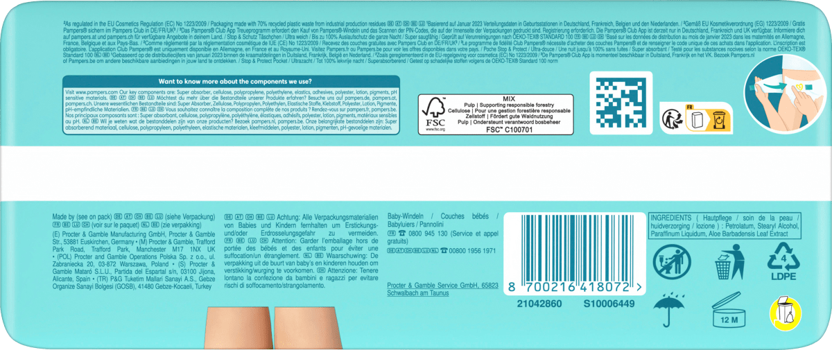 Windeln Premium Protection Gr.7 Extra Large (15+kg), Single Pack, 17 St