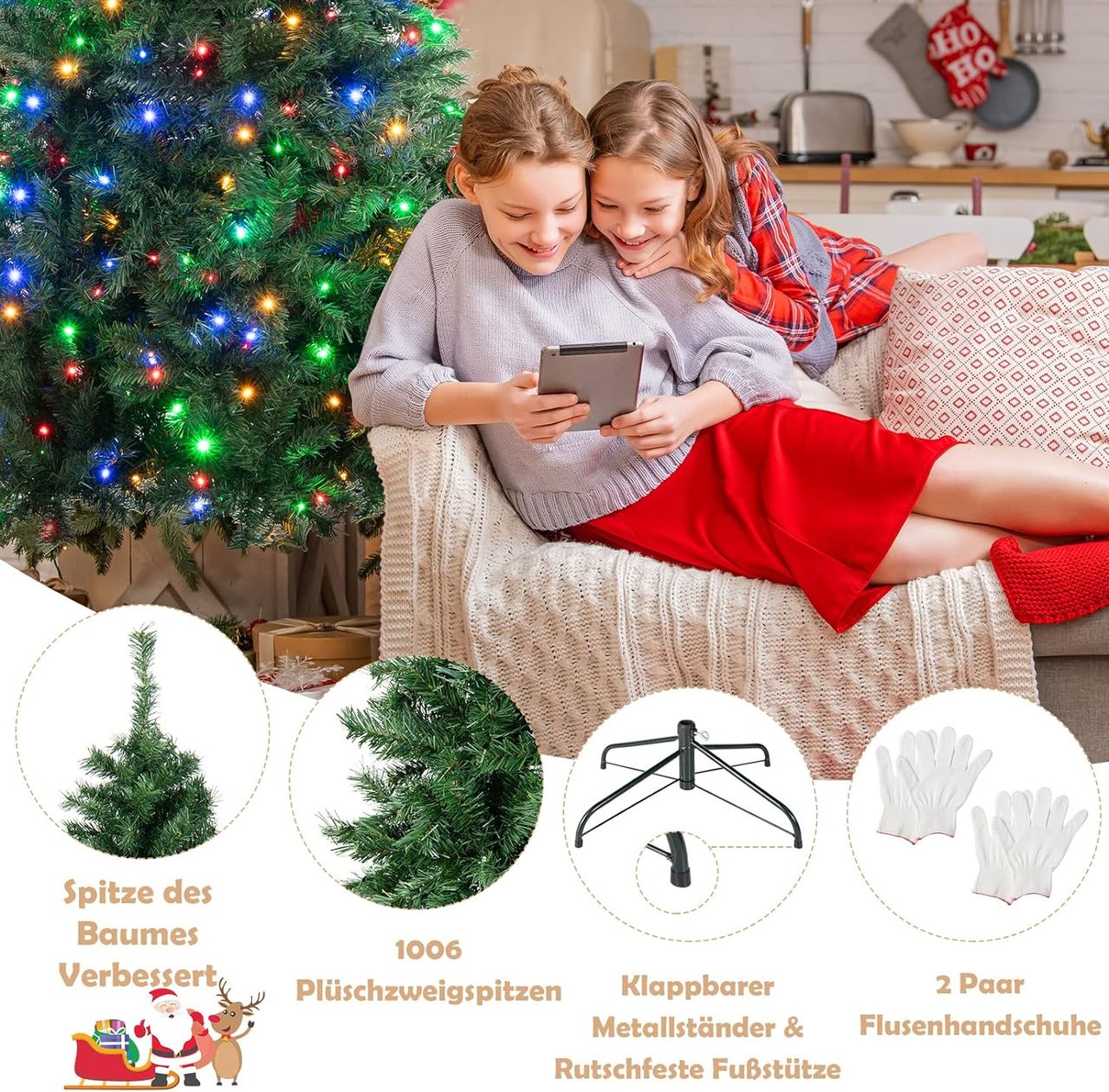 Costway 210cm Künstlicher Weihnachtsbaum
