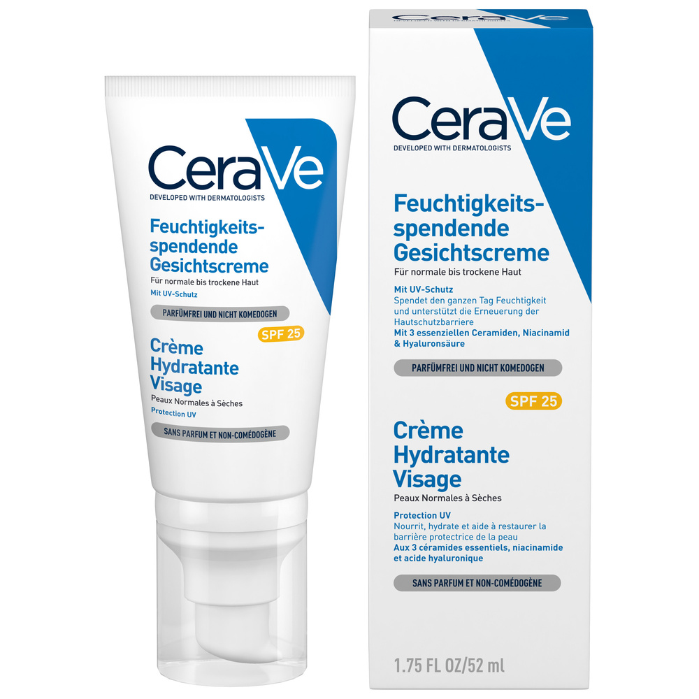 CeraVe Crème Hydratante Visage SPF 25 Pour peaux normales à sèches