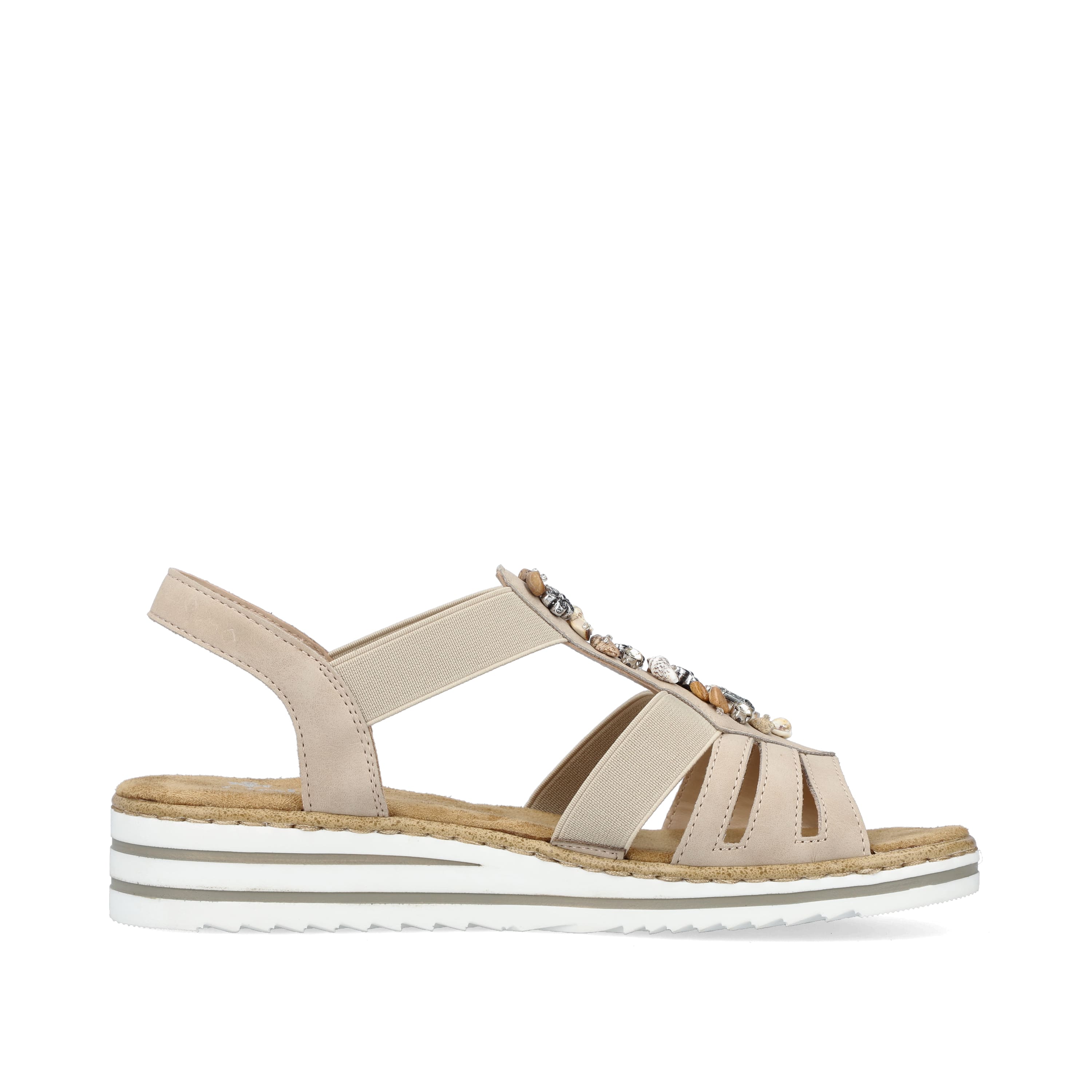 Rieker Damen Keilsandaletten cremebeige