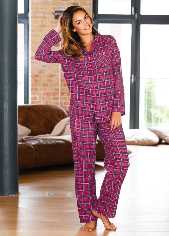 Gewebter Flanell Pyjama