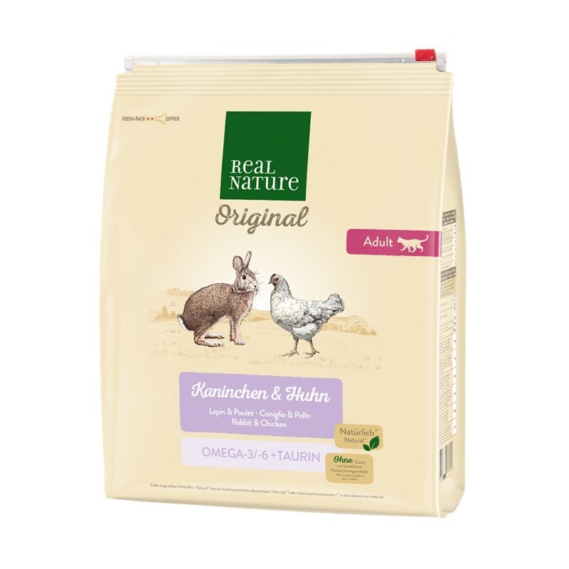 REAL NATURE Trockenfutter REAL NATURE Original Adult 2kg Kaninchen & Huhn