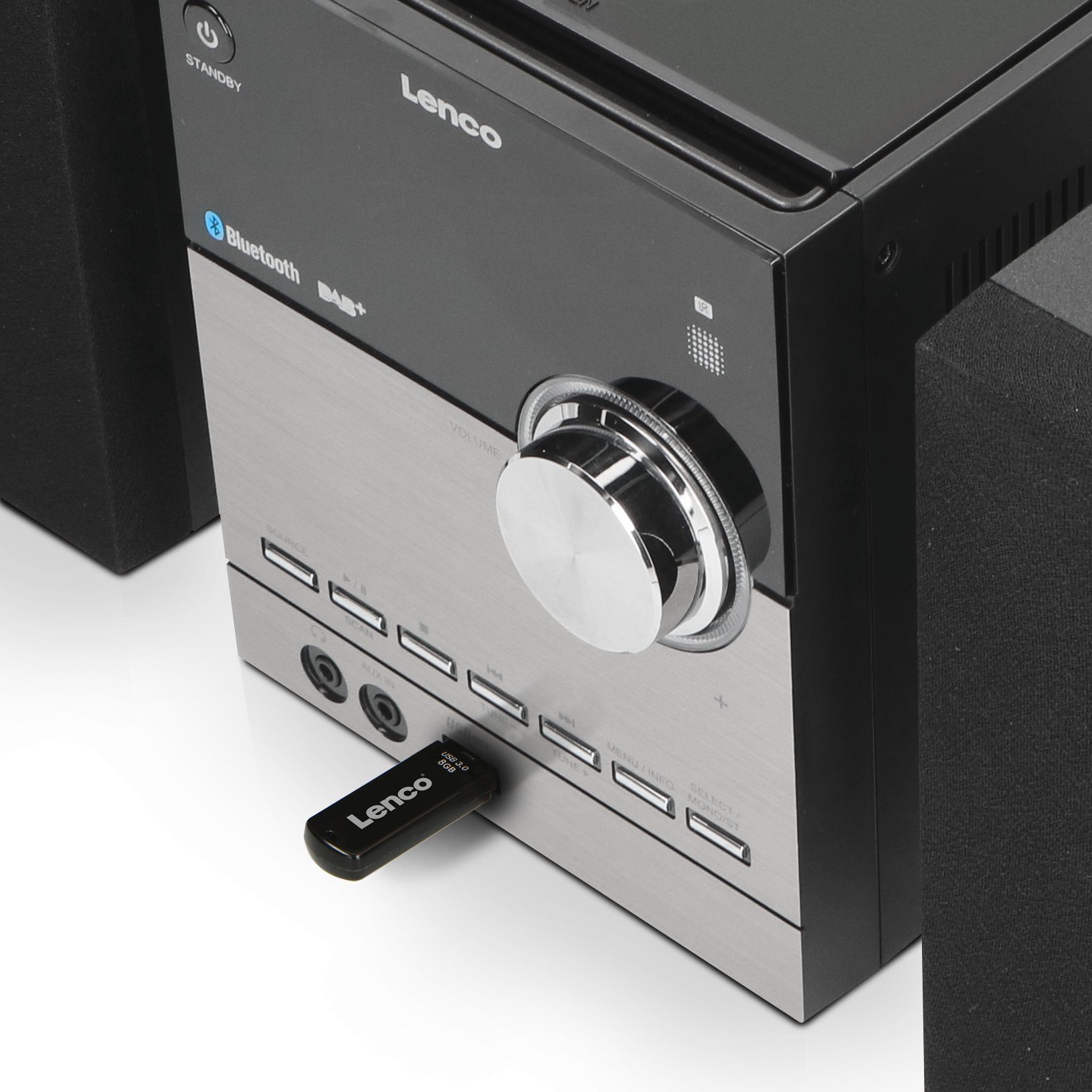 Lenco MC-150 Micro Stereoanlage mit DAB+, FM, CD, BT, USB Microanlage (Digitalradio (DAB), 10 W)