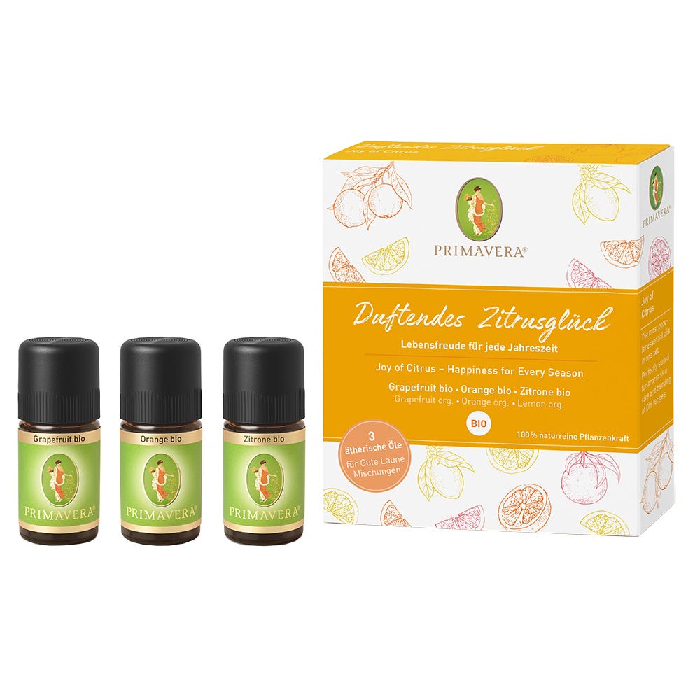 PRIMAVERA Set Duftendes Zitrusglück 3x5 ml