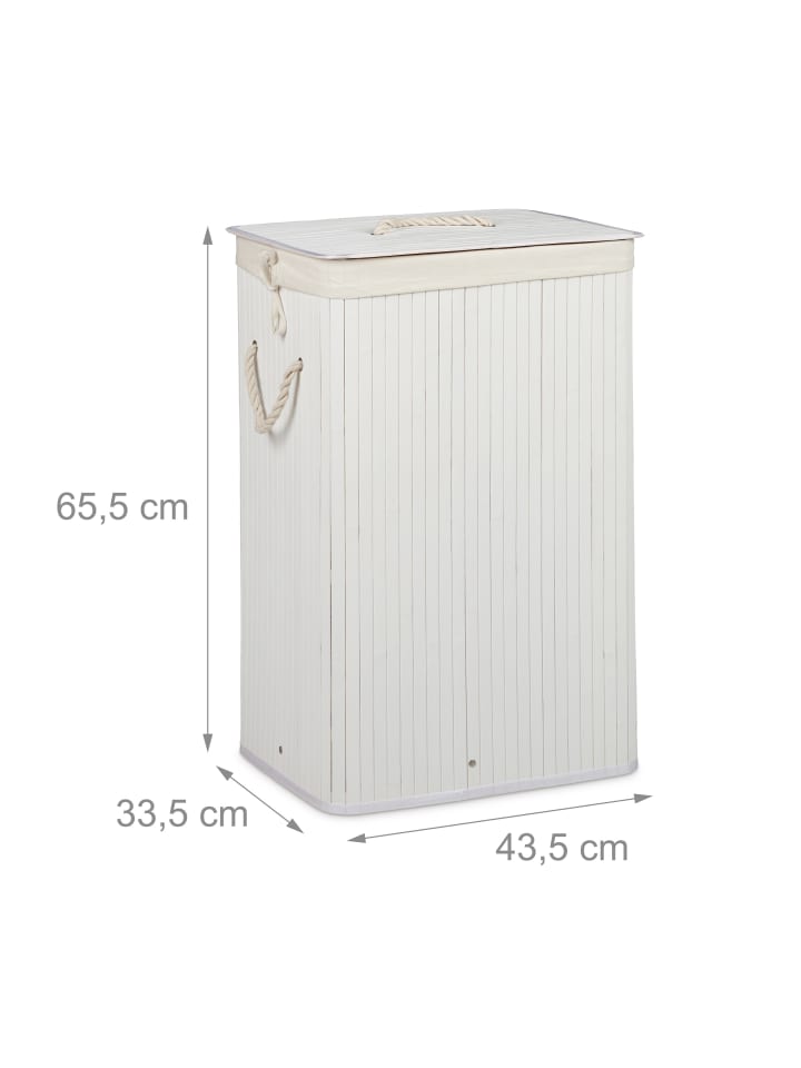 relaxdays 2x Wäschekorb in Natur/ Weiß - Je 83 l günstig kaufen onesize
