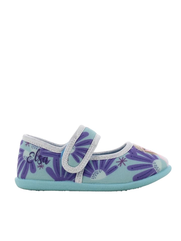 Disney Frozen Hausschuhe mit Frozen Anna und Elsa Motiv, in Blau, mit klettverschluss günstig kaufen