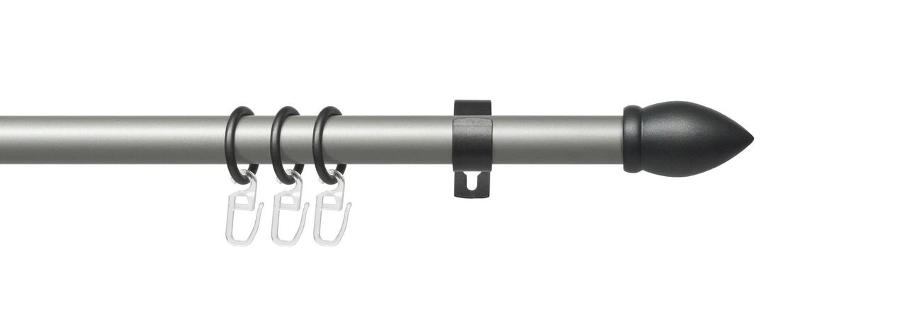 Bella Casa Stilgarnitur Gardinenstange Mush 20 mm Ø, 160 cm, silber-anthrazit