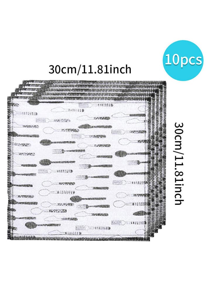 Joybos 10er-Set: Spültücher in Schwarz/ Weiß - (L)30 x (B)30 cm günstig kaufen onesize