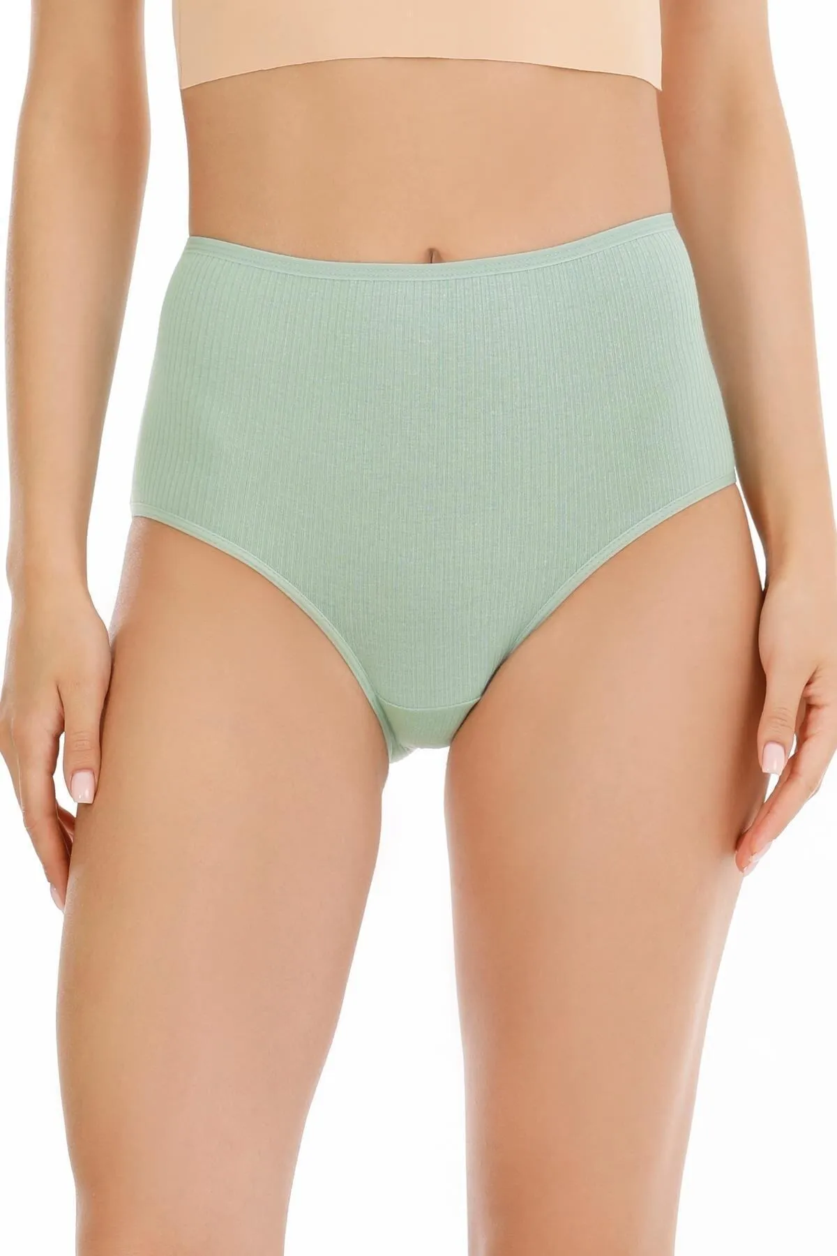 Sensu  Geripptes 7-teiliges Höschenset für Damen mit hoher Taille – Kts3080