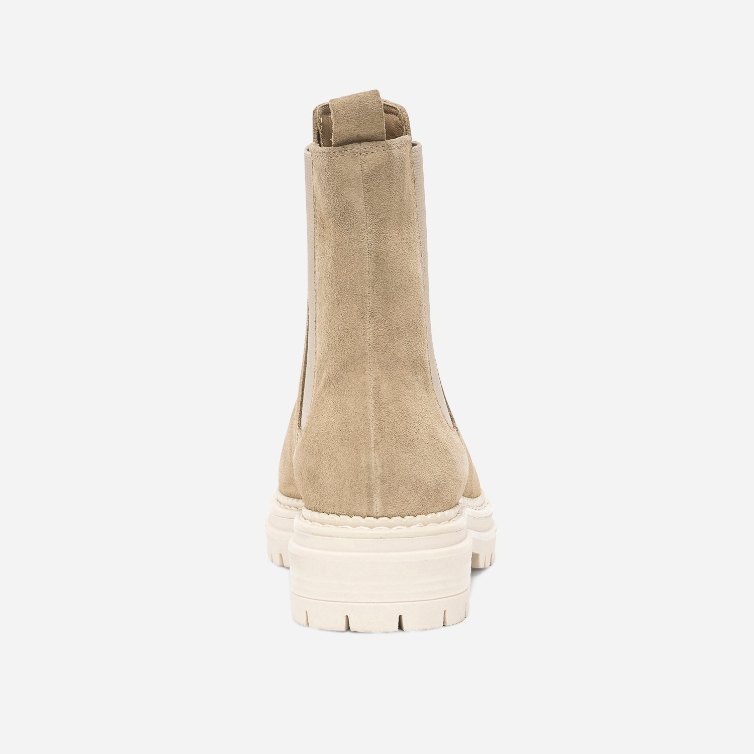 Chelsea boots TEXTO beige en cuir velours cranté