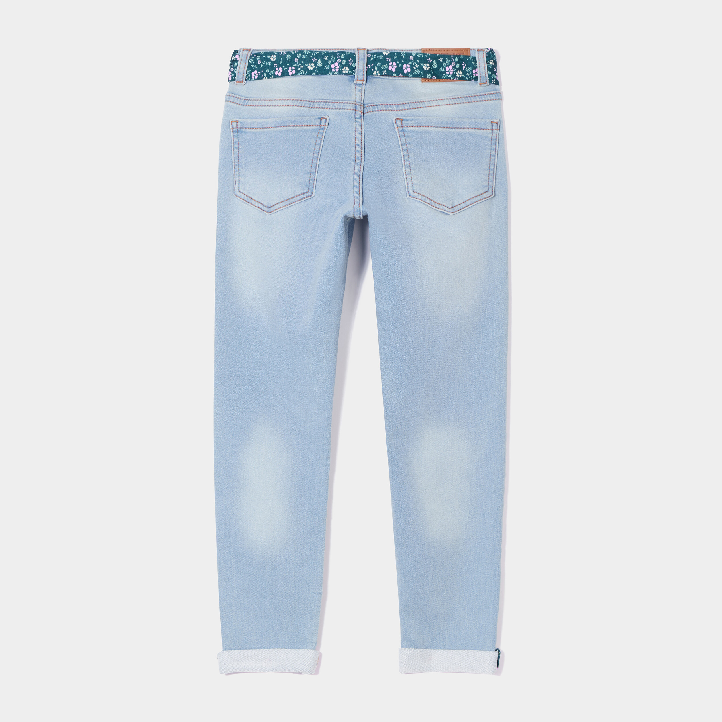 Jeans skinny ceinturé Creeks denim double stone fille | La Halle