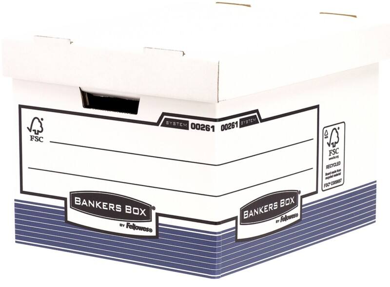 Bankers Box System Archivbox FastFold Stabil FSC Blau 290 (H) x 333 (B) x 390 (T) mm 10 Stück