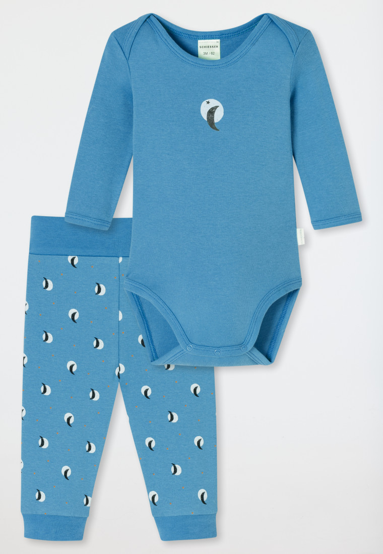 Babyset 2-teilig Feinripp Langarmbody Hose malve - Natural Love