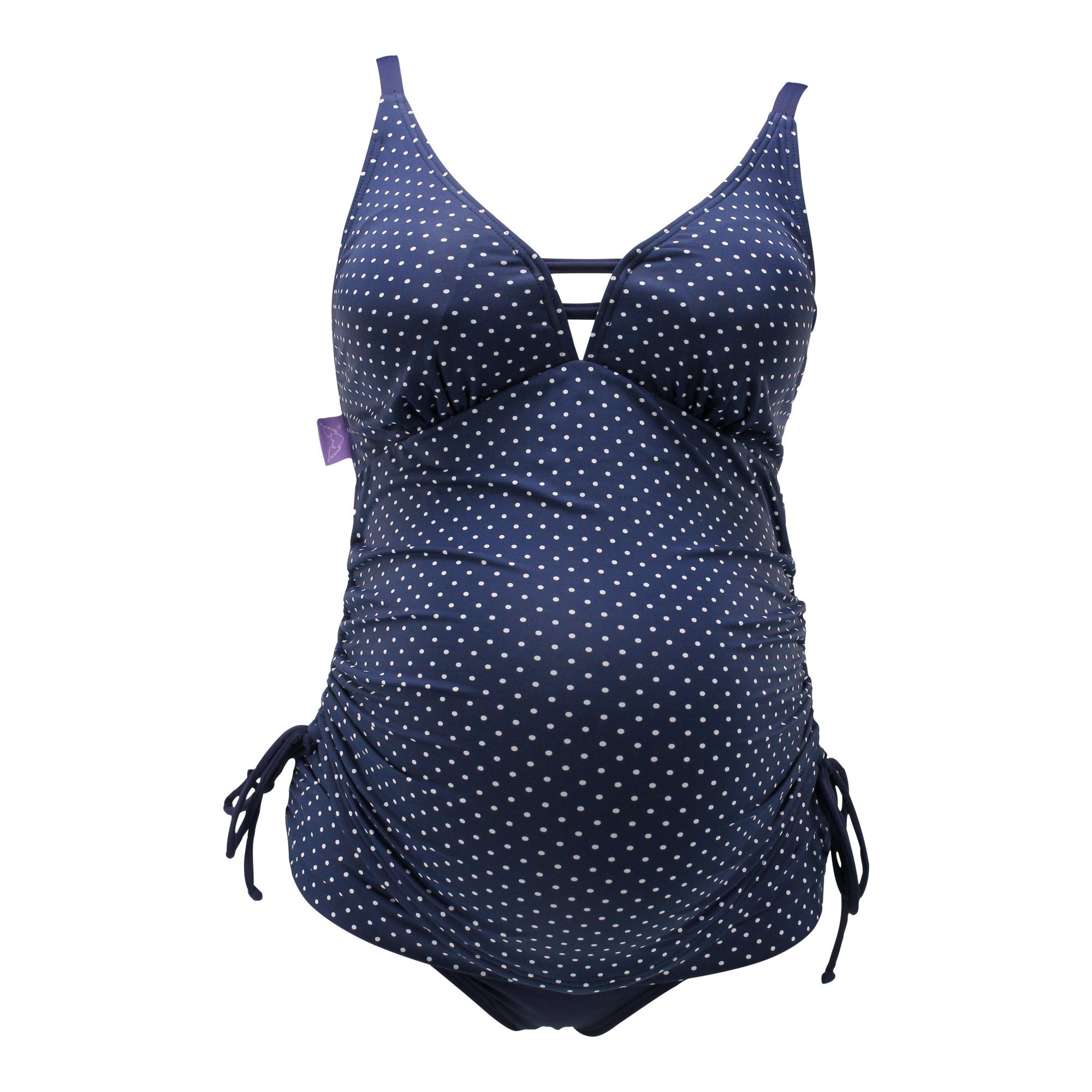 petit amour Umstands-Tankini AVA blau-weiß Pünktchen B-C-D Cup ohne Bügel (2-St) Design made in Hamburg, stylish & bequem, transparent & fair