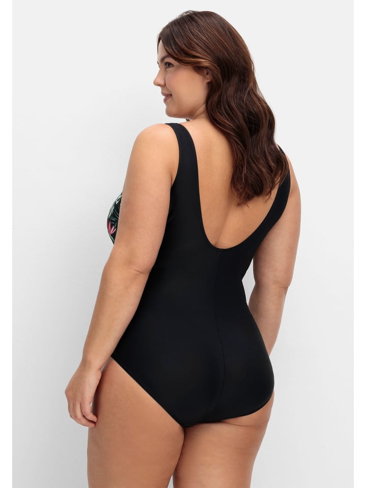 sheego Badeanzug in schwarz bedruckt günstig kaufen