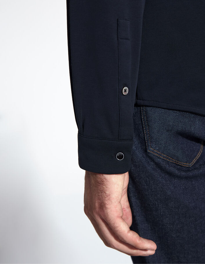 Chemise REGULAR marine manches longues Interlock Homme