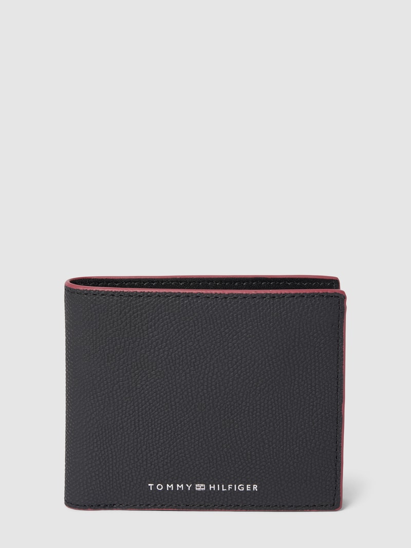Portemonnaie mit Label-Details Modell 'STRUC' in schwarz