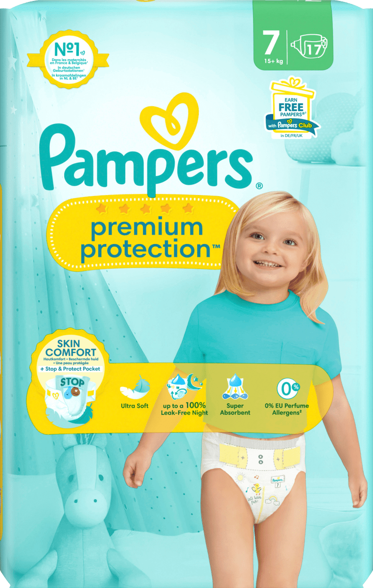 Windeln Premium Protection Gr.7 Extra Large (15+kg), Single Pack, 17 St