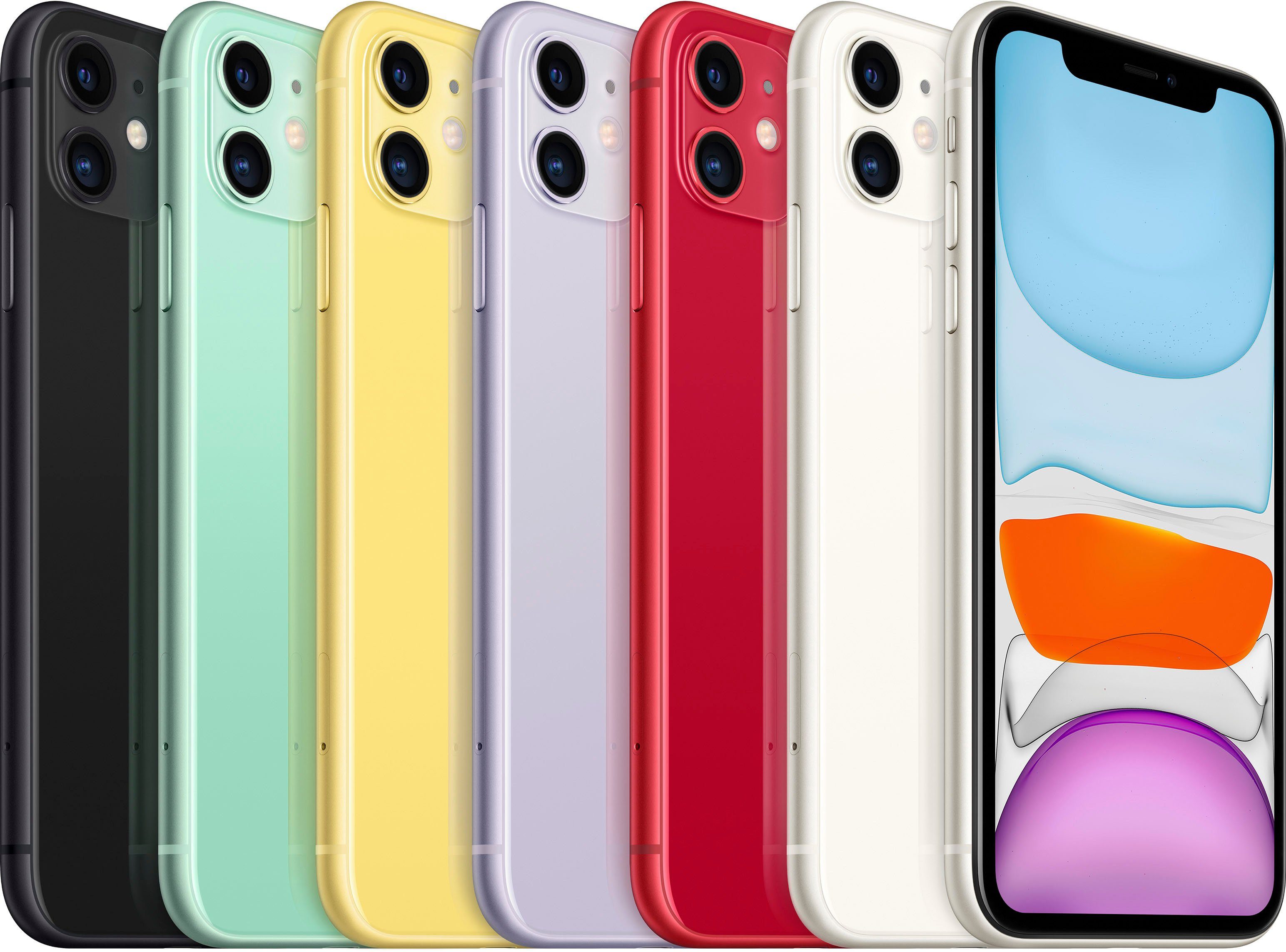 Apple iPhone 11 Smartphone (15,5 cm/6,1 Zoll, 128 GB Speicherplatz, 12 MP Kamera, ohne Strom-Adapter und Kopfhörer)