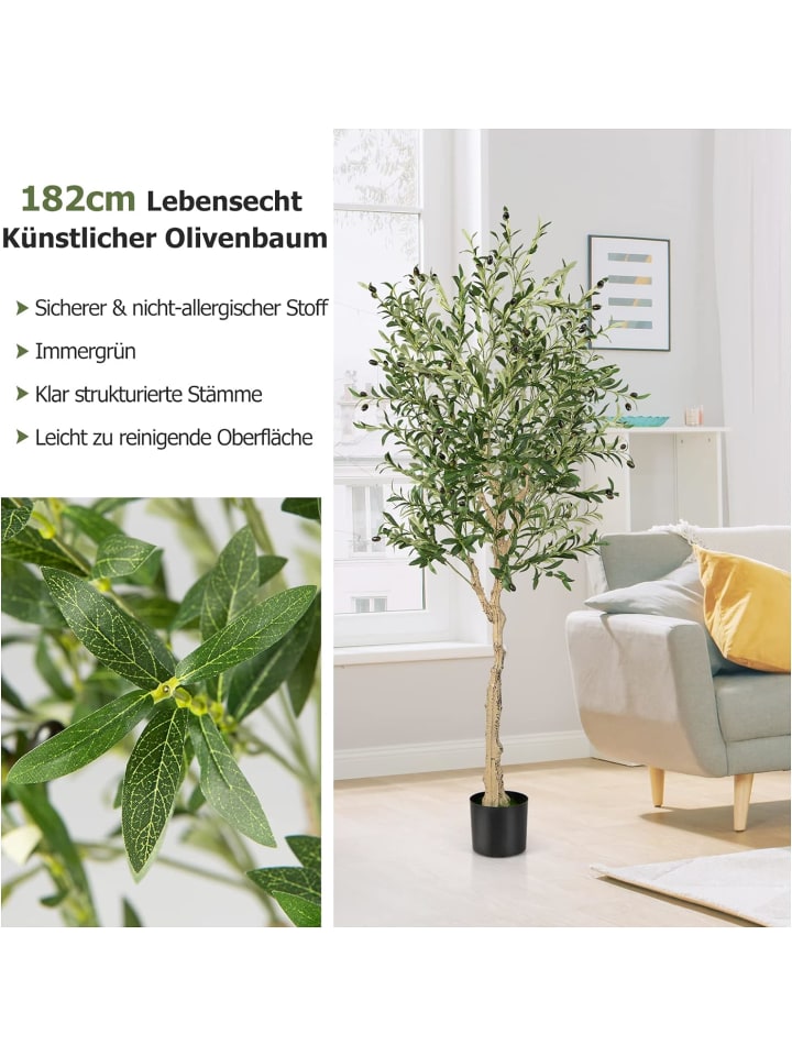 COSTWAY Künstliche Olivenbäume 2er Set in Grün günstig kaufen onesize