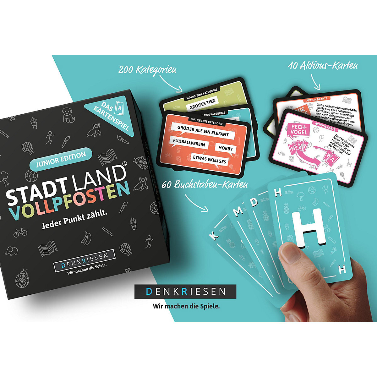 STADT LAND VOLLPFOSTEN® - Kartenspiel Junior
