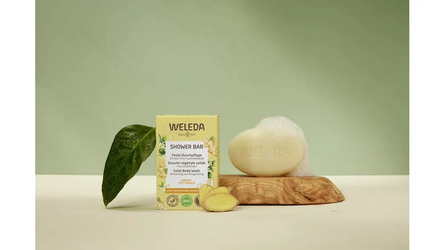 WELEDA Feste Duschpflege Ginger + Petitgrain 75 g