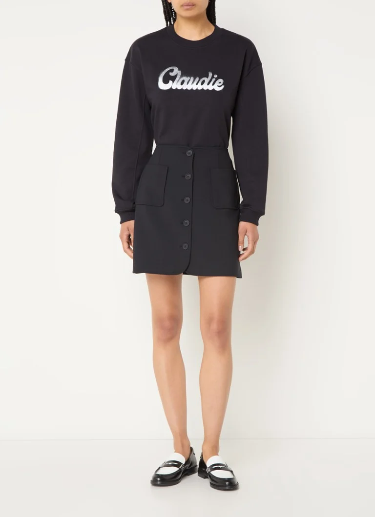 Claudie Pierlot Minirock im Sixties-Stil aus Wollmischung mit aufgesetzten Taschen