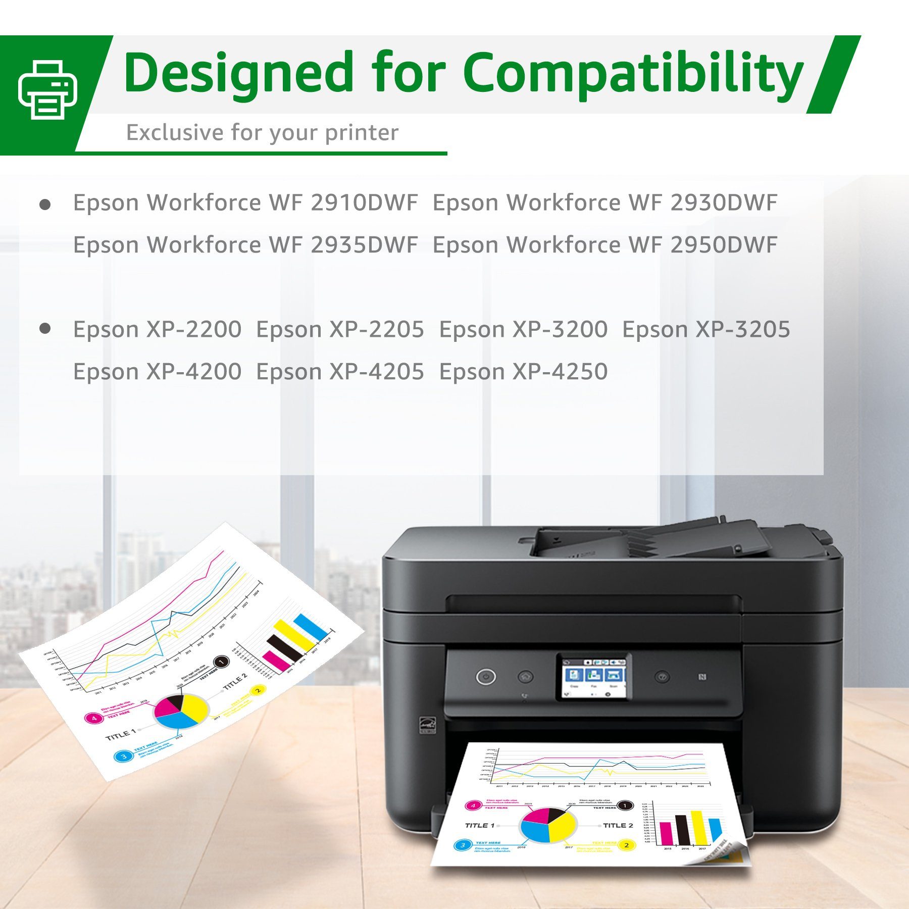 Greensky 5er Multipack für Epson 604 604XL Tintenpatrone (WF-2910DWF WF-2930DWF WF-2935DWF WF-2950DWF, XP-2200 XP-2205 XP-3200 XP-3205 XP-4200 XP-4205)
