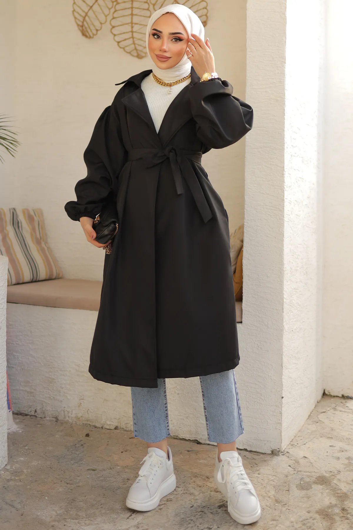 benguen  Trenchcoat - Schwarz - Basic